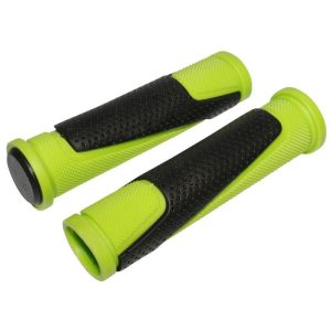 Poignee VTT Newton Bi-Matiere Vert-Noir L130mm (Paire)