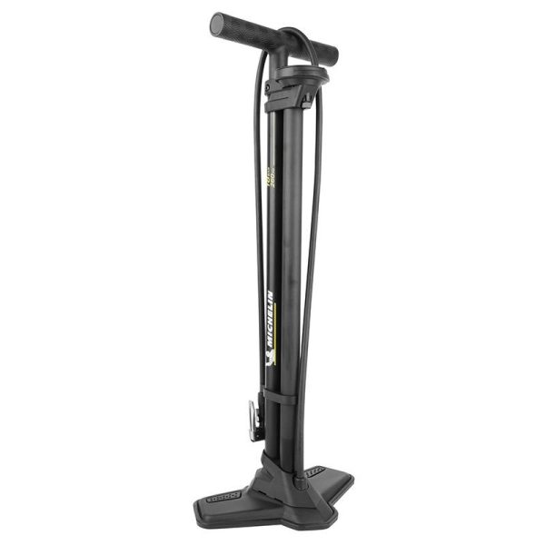 Pompe A Pied Michelin Air Tank Tubeless Acier Noir Avec Compresseur et Manometre 18Bars Raccord Switch Vp-vs