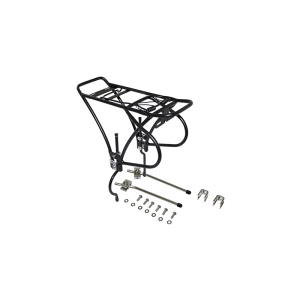 Porte Bagage Velo Arriere A Tringles Gravity Disque Alu Noir Reglable 26" A 29" Pour Frein A Disque