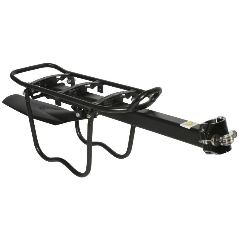 Porte Bagage Velo Arriere A Fixation Rapide Gravity Alu Noir Avec Protection Laterale Pour Sacoche (Sur Tige de Selle)