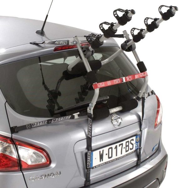 Porte Velo de Coffre Mottez Ariane 6 Sangles Pour 3 Velos - Fabrication Francaise Homologue Ce - Charge Maxi 45Kgs (Produit 100% Monte Haut de Gamme)