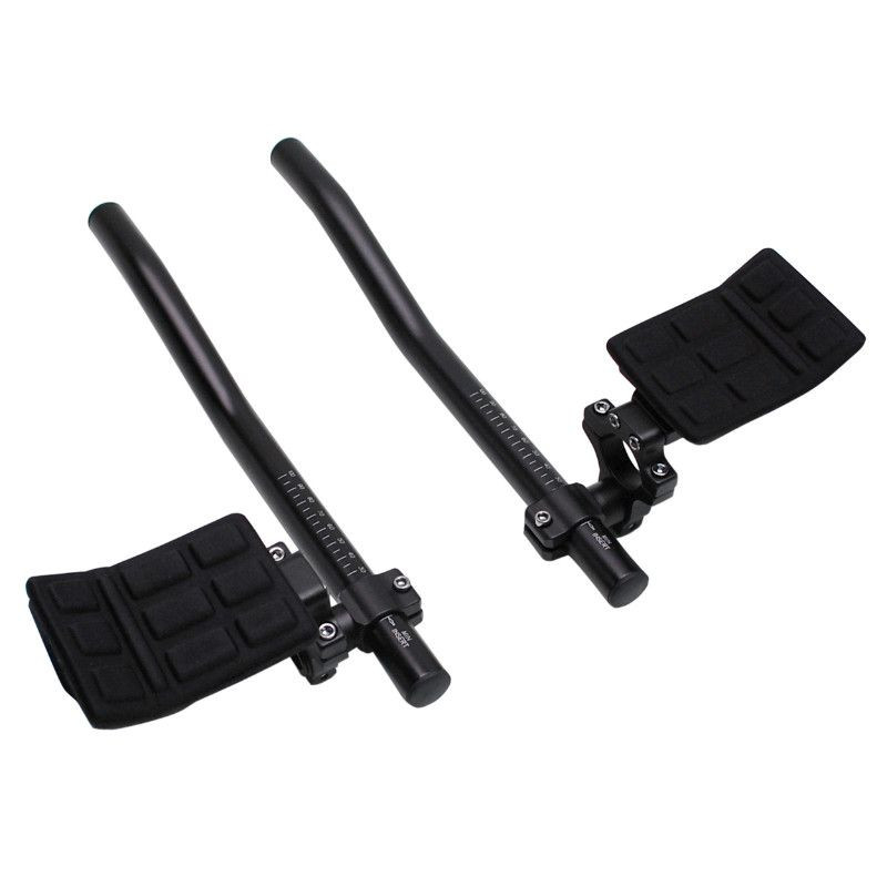 Prolongateur de Cintre Contre La Montre 31,8-25,8 Alu Noir Mat Position Basse Avec Repose Bras