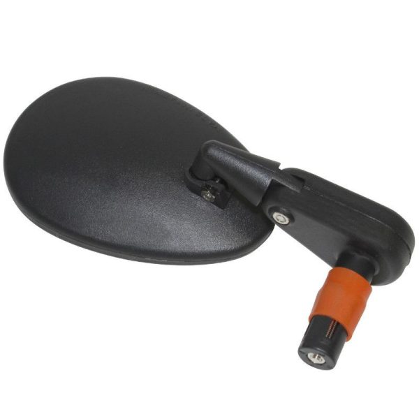 Retroviseur Velo Gauche Ou Droit Newton Oval Reglable Fixation Extremite Cintre (Miroir 11X7 Cm)