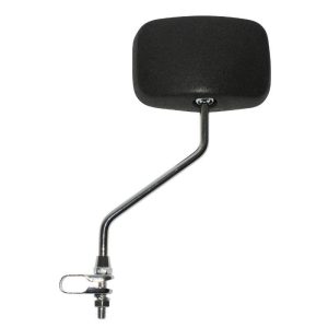 Retroviseur Velo Gauche Ou Droit Newton Rectangle Noir Fixation Collier Tige 190mm Reglable 22.2mm (Miroir 11X8 Cm)