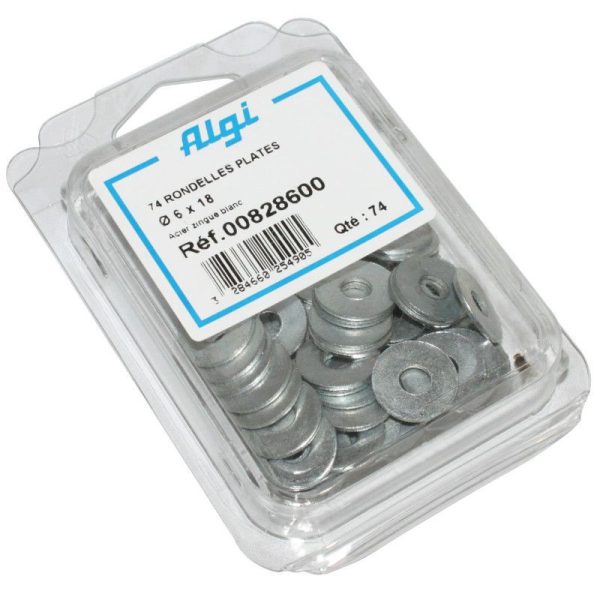 Rondelle Plate Acier Diam 6X18 (Blister de 74) (00828600) -Algi-