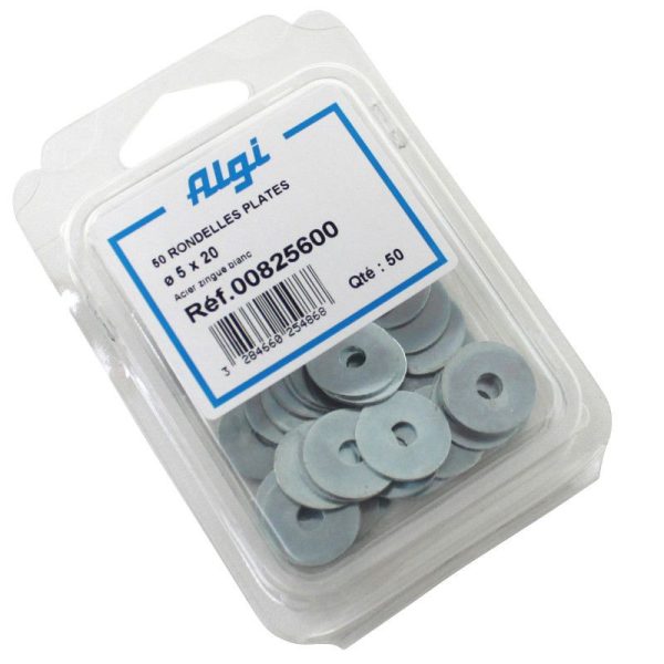 Rondelle Plate Acier Diam 5X22 (Blister de 50) (00825600) -Algi-