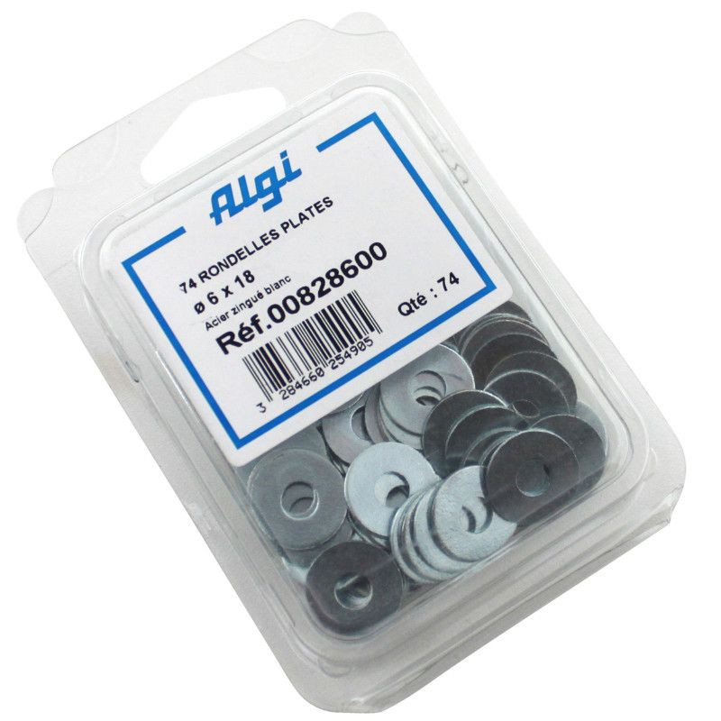Rondelle Plate Acier Diam 6X24 (Blister de 30) (00829601) -Algi-