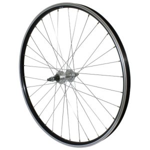 Roue VTT Patin 26" Gravity Arriere Alu Noir Double Paroi Moyeu Alu Roue Libre 7-6V Axe Plein