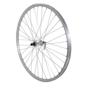 Roue VTC Patin Blocage 700 X 35 - 28" Er10 Argent Avant Moyeu Alu 36 Rayons Jante 19C
