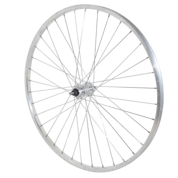 Roue City Patin 650X30A (26X1 3-8) Arriere Jante et Moyeu Alu Axe Plein Roue Libre 1-3V (35-590) (Vendu Avec Ecrou 10X100) Jante 21C