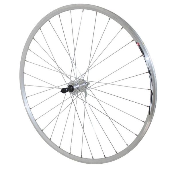 Roue Route Patin Blocage 700 Elan Cfx Argent Arriere Moyeu Alu Roue Libre 7-6V 32 Rayons Galva Jante 13C