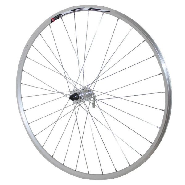Roue Route Patin Blocage 700 Elan Cfx Argent Avant Moyeu Alu 32 Rayons Galva Jante 13C