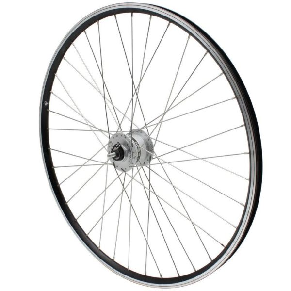 Roue VTC Patin 700 X 35 - 28" Er10 Noir Avant Moyeu Ecrou Shimano Dynamo Dh2N 6 Volt-2.4W (Eclairage Avant) Jante 19C