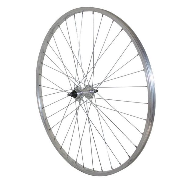 Roue VTC - City Patin 700 X 28 - 35 Arriere Jante et Moyeu Alu Axe Plein Roue Libre 1V (Vendu Avec Ecrou 10X100) Jante 19C