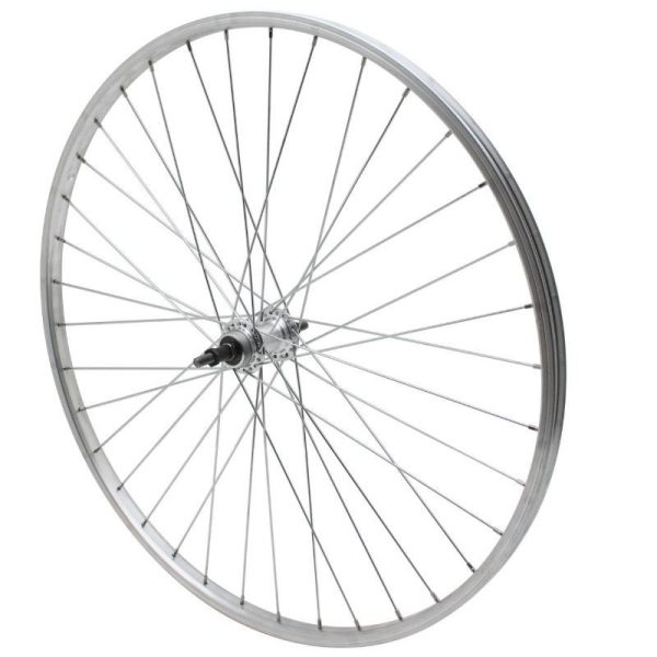 Roue VTC - City Patin 700 X 28 - 35 Arriere Jante et Moyeu Alu Axe Plein Roue Libre 7-6V (Vendu Avec Ecrou 10X100) Jante 19C