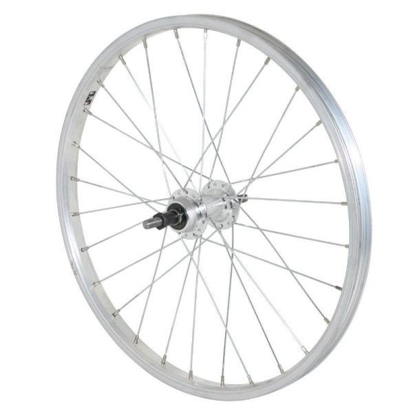 Roue VTT Patin 20" Alu Arriere Moyeu Alu Axe Plein Roue Libre 6-7V (Vendu Avec Ecrou 10X100) Jante 21C 28 Rayons