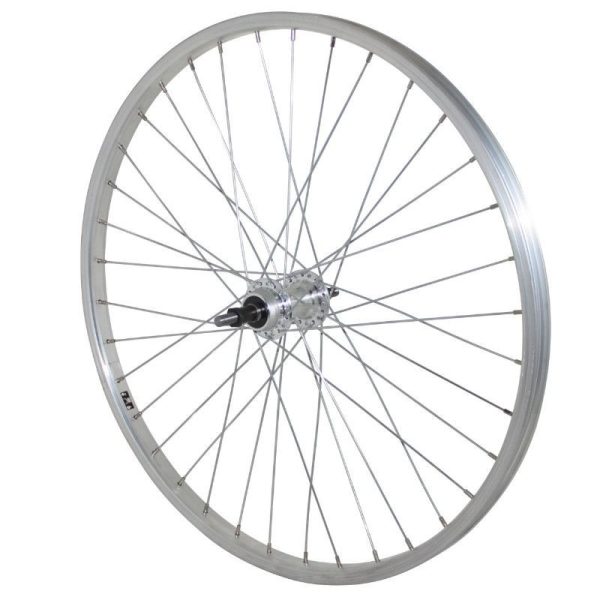 Roue VTT Patin 24" Alu Arriere Moyeu Alu Axe Plein Roue Libre 7-6V (Vendu Avec Ecrou 10X100) Jante 21C