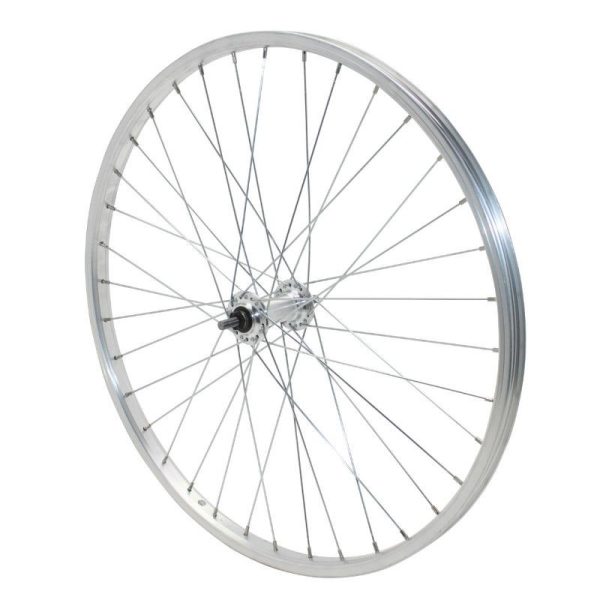Roue VTT Patin 24" Alu Avant Moyeu Alu Axe Plein (Vendu Avec Ecrou 9X100) Jante 21C