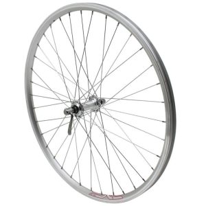 Roue VTT Patin Blocage 26" Er10 Avant Argent Moyeu Alu Jante 19C