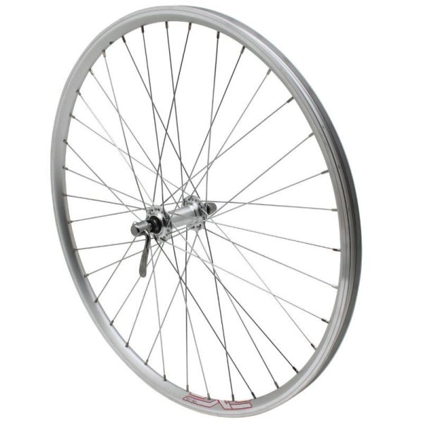 Roue VTT Patin Blocage 26" Er10 Avant Argent Moyeu Alu Jante 19C