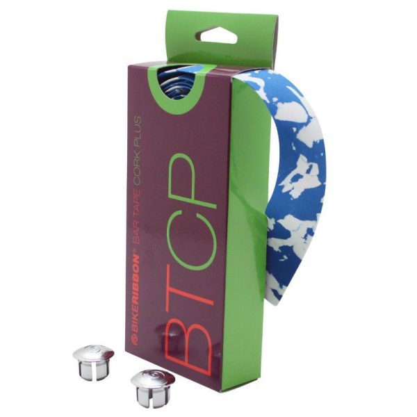 Ruban de Guidon - Cintre Bike Ribbon Cork Plus Bleu-Blanc