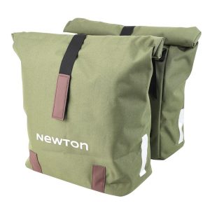 Sacoche Arriere Velo Double Newton Vert 22L Fixation Sangles Sur Porte Bagage (35X12X27Cm) Fermeture Pliant Anti-Pluie