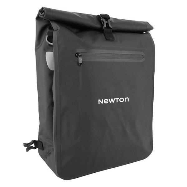 Sacoche Arriere Velo Laterale Sac A Dos Newton Noir Droit-Gauche 18L Fixation Quick Lock et Velcro Pour Porte Bagage Avec Systeme Antivol (27 X 14 X 49 Cm)
