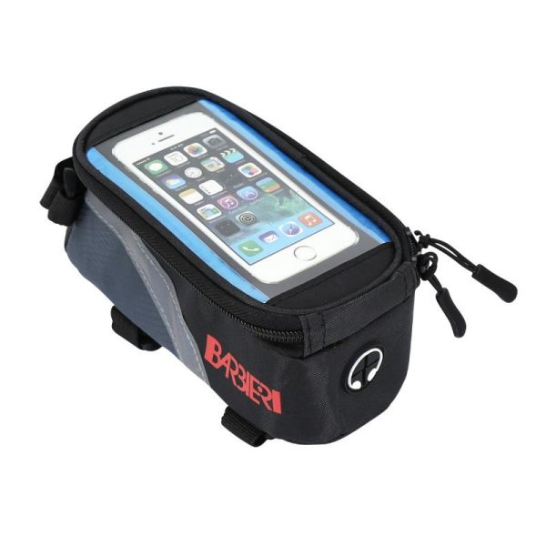 Sacoche de Cadre-Potence Velo Smartphone Pour Telephone Portable - I-Phone Fixation A Velcro (17X9X7Cm)
