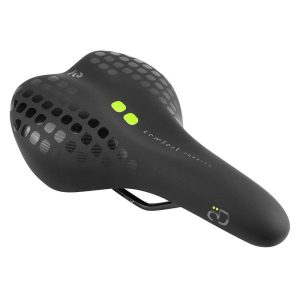 Selle Newton City Confort Density Line Unisex Athletic Noir Deco Vert-Gris 270X175mm Rail Acier Noir