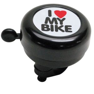 Sonnette Timbre Gravity Alu Noir ''I Love My Bike'' 55mm (Vendu A L'Unite)