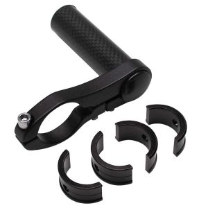 Support Compteur et Eclairage Alu-Carbone Fixation Cintre 25,8-31,8mm (Largeur 70mm et Diametre 25mm)