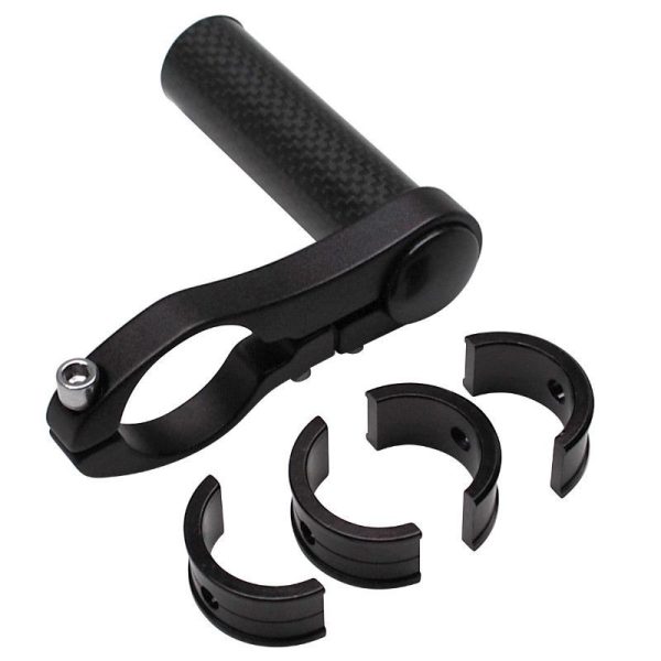 Support Compteur et Eclairage Alu-Carbone Fixation Cintre 25,8-31,8mm (Largeur 70mm et Diametre 25mm)