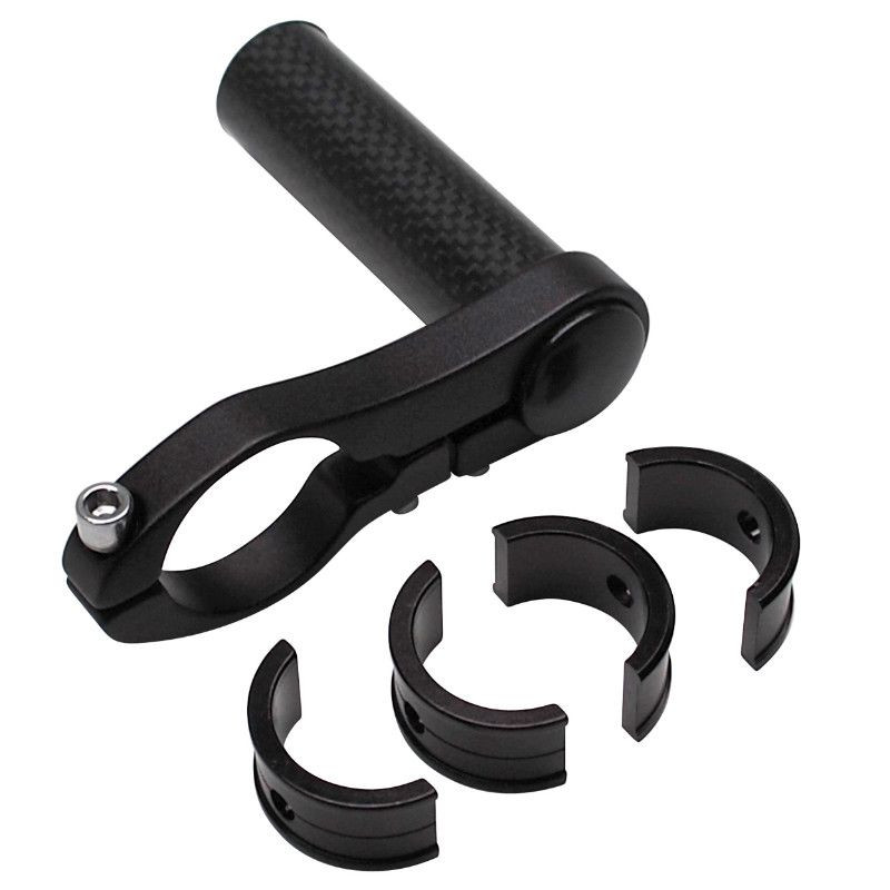 Support Compteur et Eclairage Alu-Carbone Fixation Cintre 25,8-31,8mm (Largeur 70mm et Diametre 25mm)