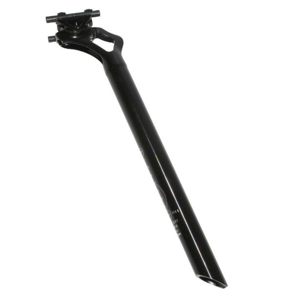 Tige de Selle Route-VTT Alu Noire Diam 27,2 L350mm (Recul 25mm)
