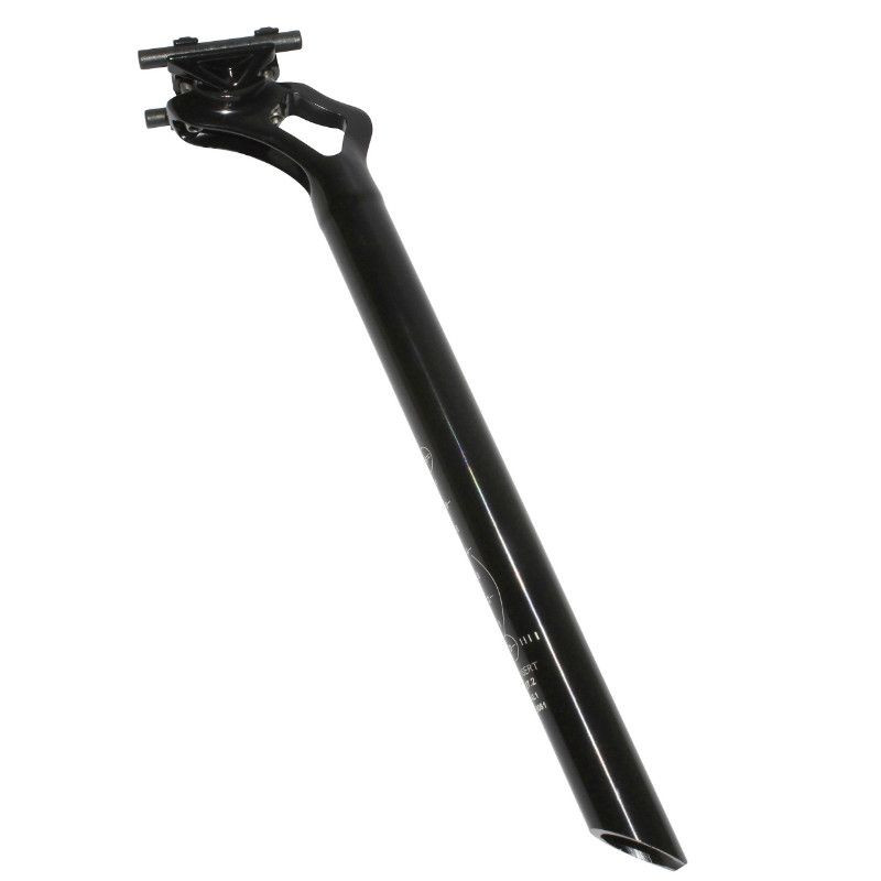 Tige de Selle Route-VTT Alu Noire Diam 27,2 L350mm (Recul 25mm)