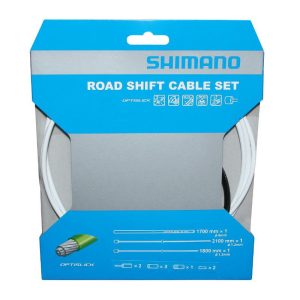 Transmission Derailleur Shimano Blanc-Cable Optislik (Kit Transmission 2Cables-2 Gaines)