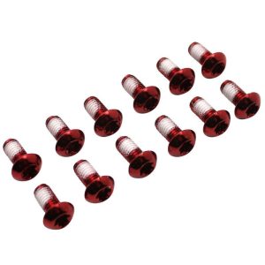 Vis de Fixation Disque de Frein Diam 4X10mm Torx T25 Rouge (12 Pieces)