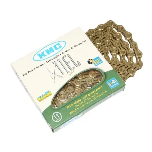 Chaine Velo 11V. Route-VTT  Kmc X11El Or 118 Maillons Compatible Shimano-Sram