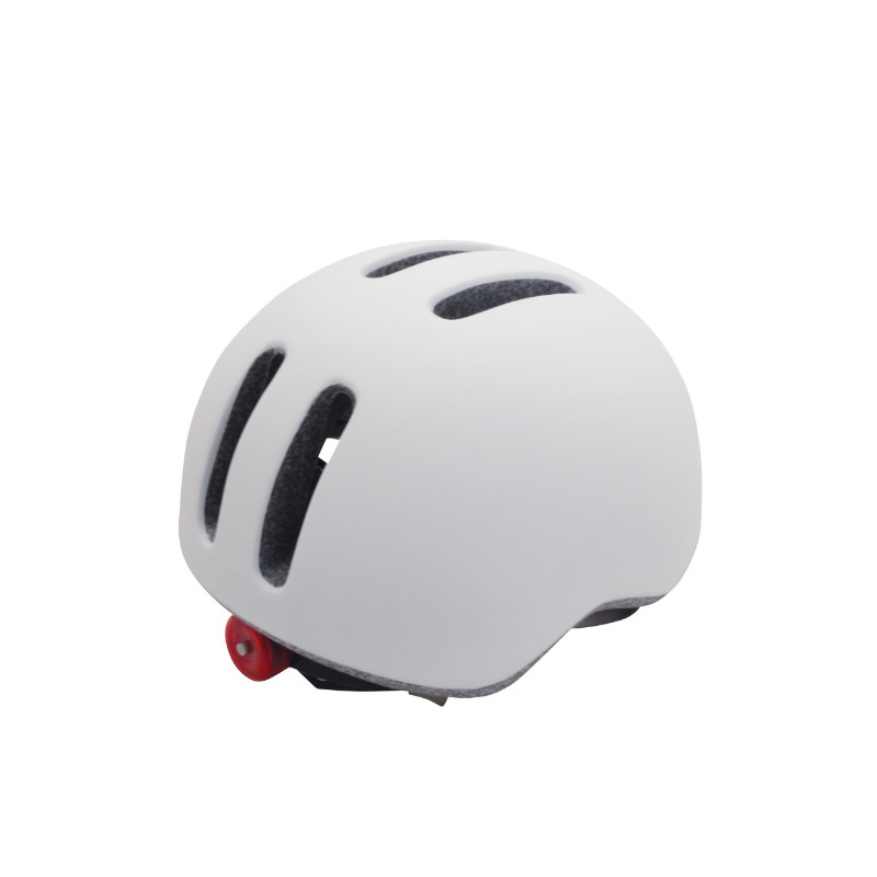 Casque Velo City Adulte Polisport Commuter In-mold Blanc Mat avec Visiere Grise Taille 54-58 System Quick Lock avec Lumiere Integree – Image 3