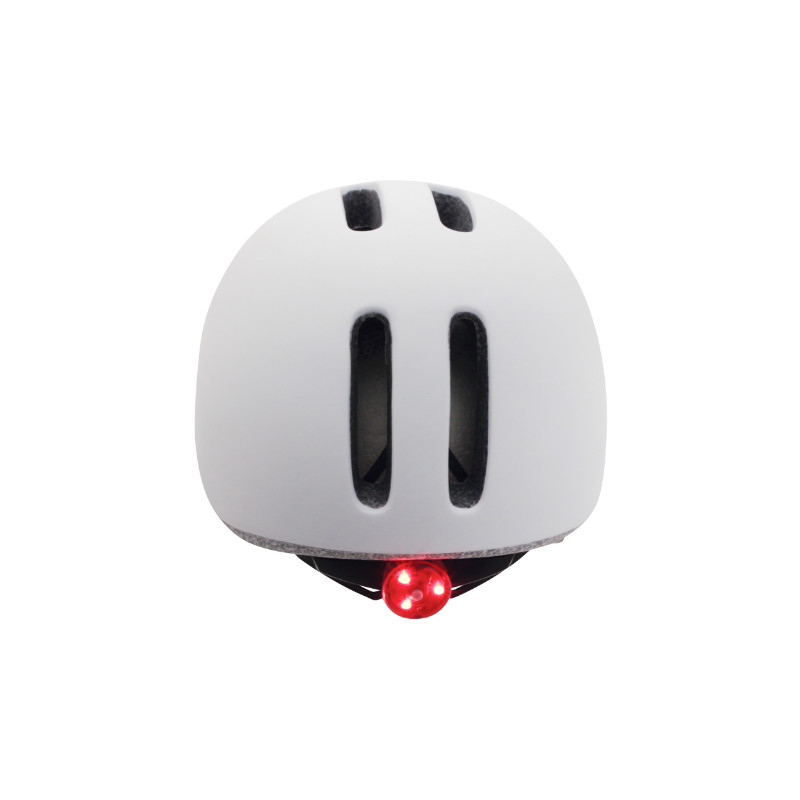 Casque Velo City Adulte Polisport Commuter In-mold Blanc Mat avec Visiere Grise Taille 54-58 System Quick Lock avec Lumiere Integree – Image 4