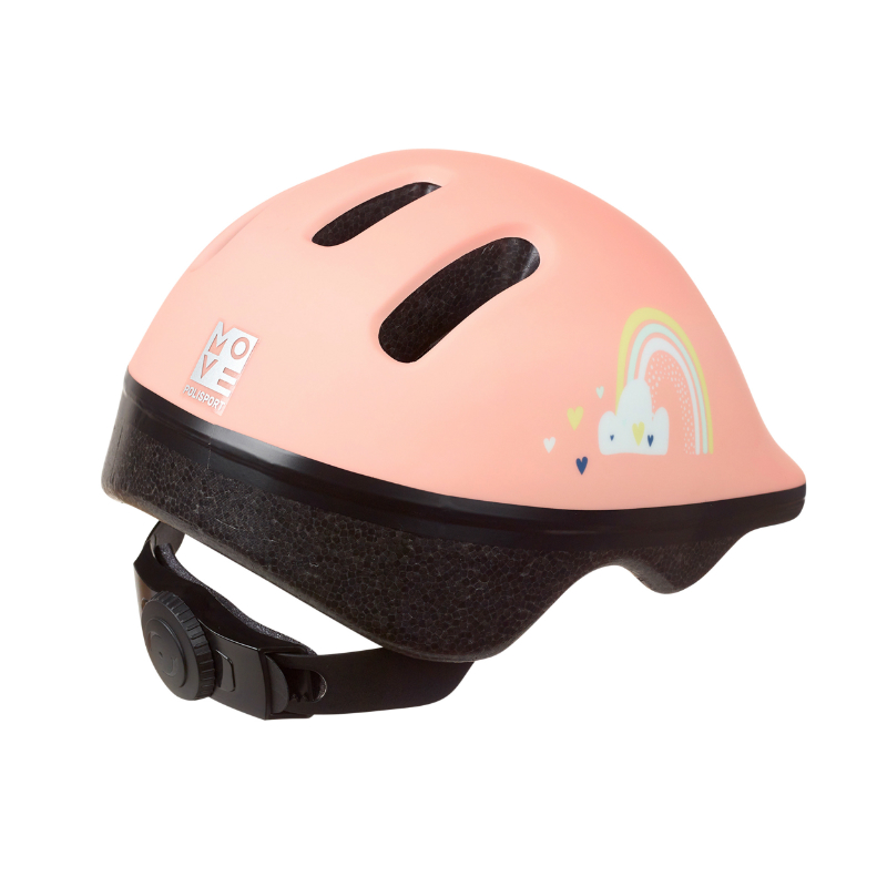 Casque Velo Enfant-Bebe Polisport Happy Rainbow Rose Taille 44-48Cm Avec Molette (Vendu Sur Carte) – Image 2