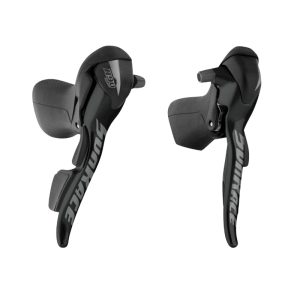 Levier-Manette Route Patin Sunrace 9V. Double Alu Noir Compatible Shimano (Paire)
