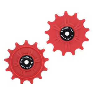 Galet Dérailleur Gravel-VTT Tripeak 13-13 Dents Ceramique 11V. Shimano Grx-Xt (Grx 812 - 817 - Xtm8000) Rouge (Blister de 2)