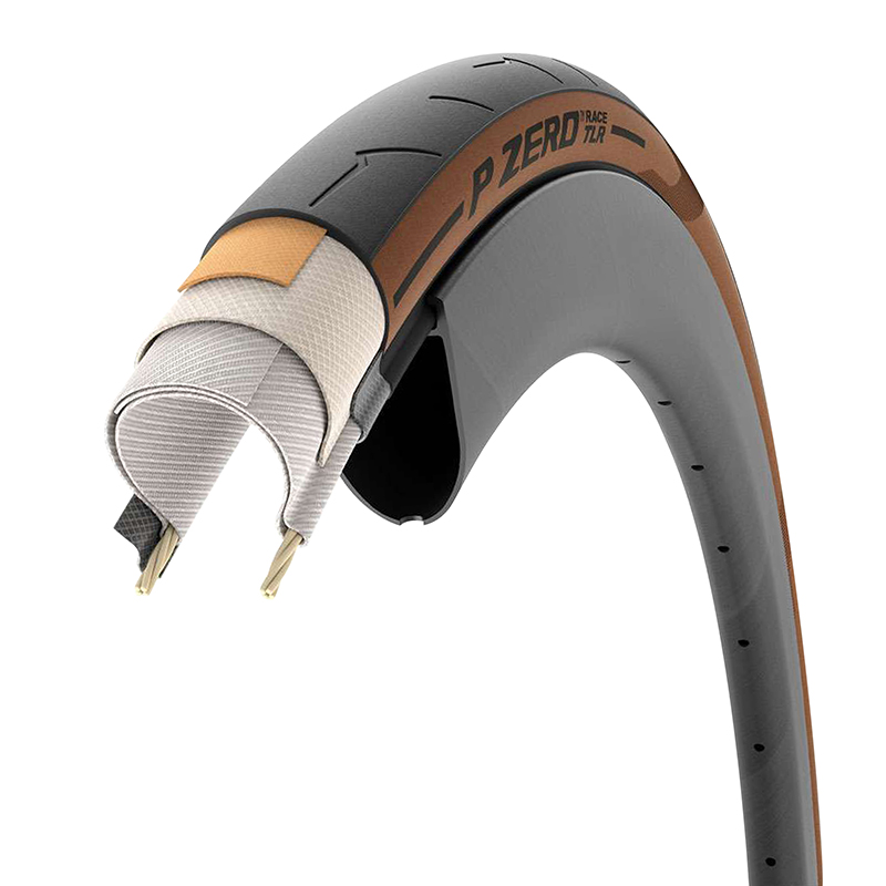 Pneu Route 700 X 30 Pirelli P Zero Race Rs Classic Tanwall Noir Flanc Marron Ts (30-622) – Image 4