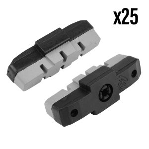 Porte Patin Frein City  - VAE à Cartouche Elvedes Pour Magura Hs11-33 Sur Jante Aluminium 55 Mm Gris (Boite de 25 Paires) -Gomme Resistante-