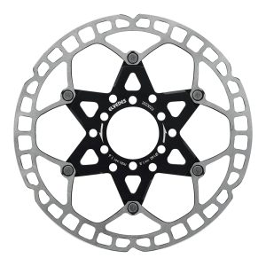 Disque de Frein Route 6 Trous Elvedes 160 Mm Acier Argent - Alu Noir (Ultra-Leger 105 G)  -Epaisseur 1.8 Mm-