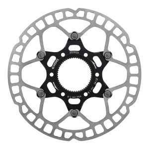 Disque de Frein Route - VTT Centerlock Elvedes 140 Mm Acier Argent - Alu Noir (Ultra-Leger 99 G)  -Epaisseur 1.8 Mm-