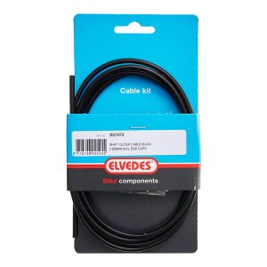 Gaine de Dérailleur Elvedes Noir 4,1 Mm 2,00M (Vendu à L'Unite Sur Carte) -Inclus 2 Ferrules-