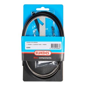 Transmission Pour Moyeu Nexus 4-7-8V. Elvedes Gaine 2,25M Noir Et Cable  2,00M Inox (Kit Transmission 1Cable-1 Gaine)