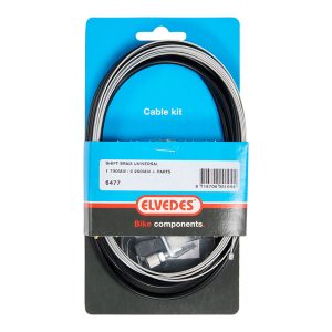 Transmission Dérailleur Elvedes Universel Noir Pour Sram Gaine 2,25M Noir - Cable Galva 1,8M (Kit Transmission 1Cable-1 Gaine)